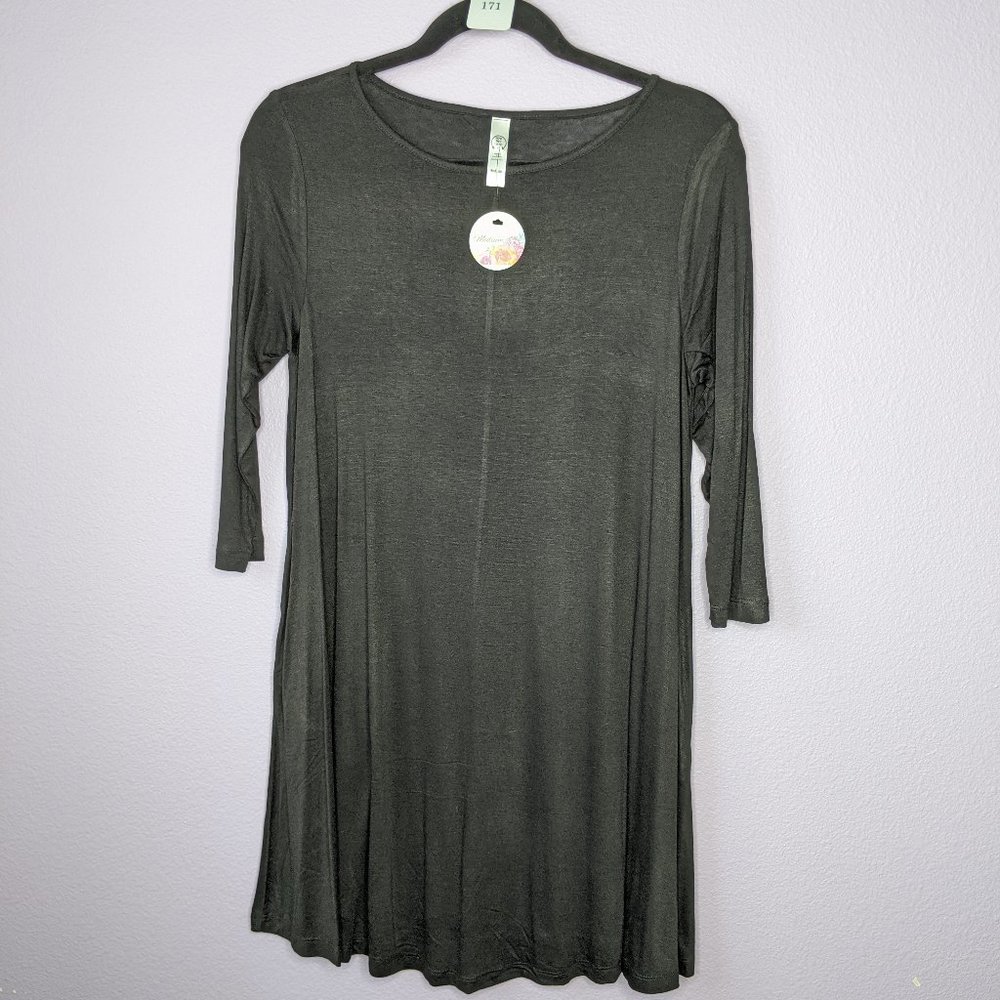 Solid Black Dress, Size Medium